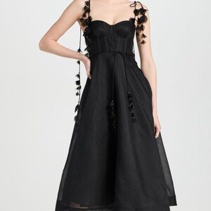 Zimmermann Black Natura Midi Corset dress